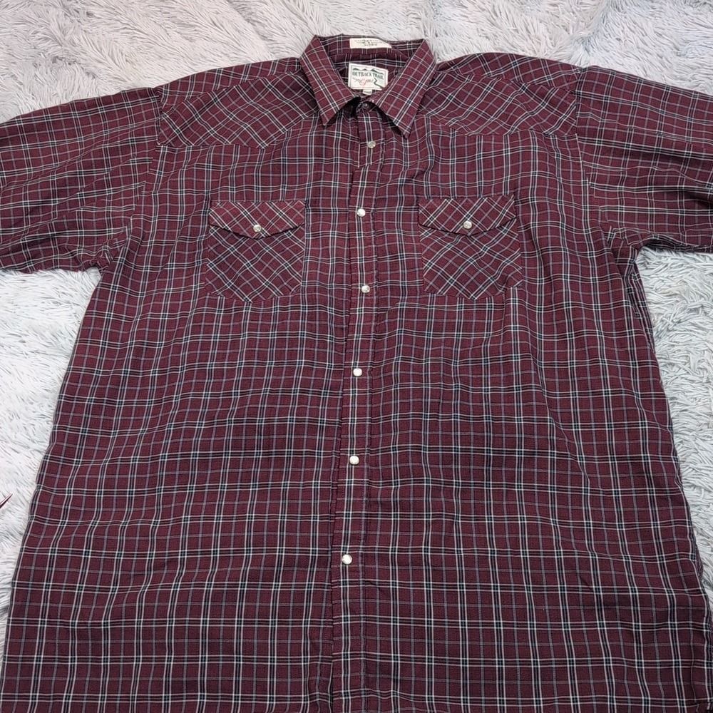 Vintage Outback Trail Foxfire Shirt Mens‎ 2XL Tall Western Pearl Snap Pockets